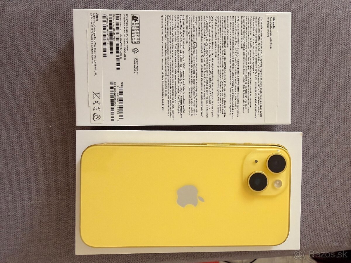 Predám iPhone 14 - Yelow - 128Gb - 2
