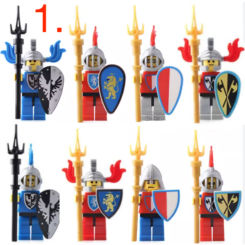 Figúrky Rytieri 3 (8ks) - typ lego, nové, nehrané - 2