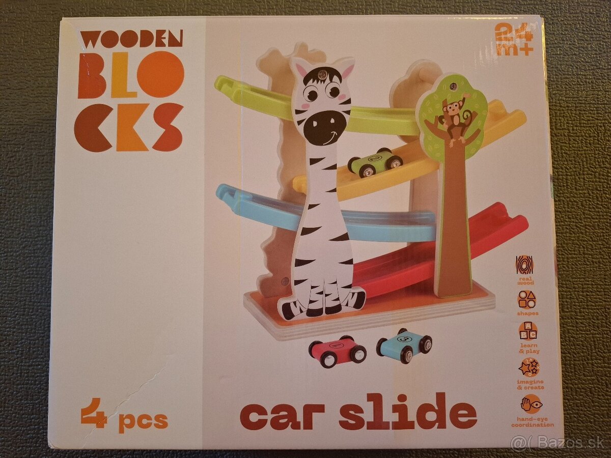 Dráha Wooden Blocks car slide - 2