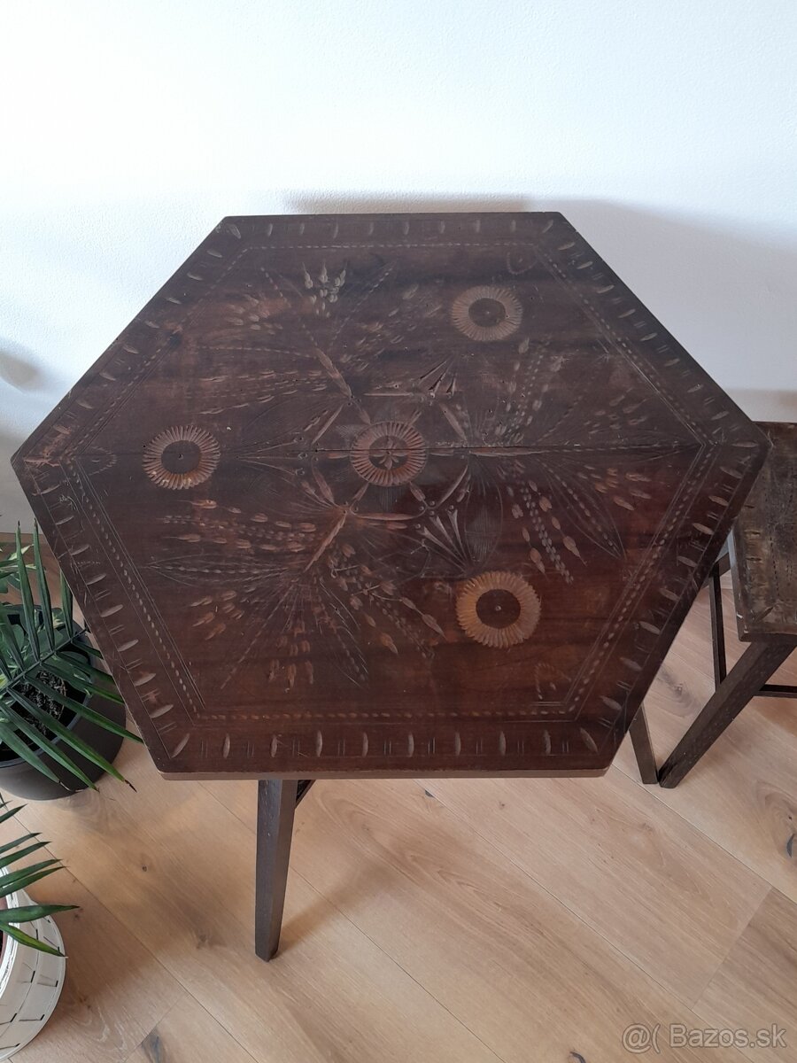 secesný stolík so stoličkou - 2