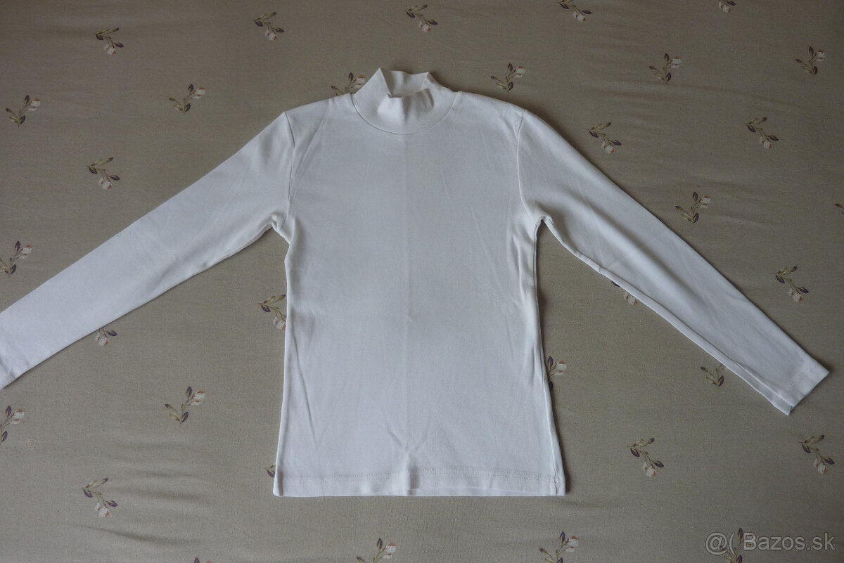 ÚPLNE NOVÝ-Biely nátelník-značka SLOVENKA, v.128/134 - 2