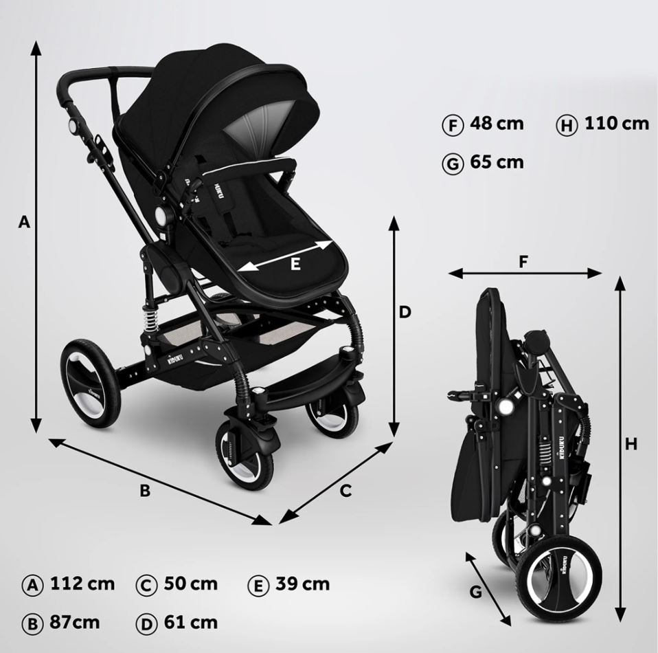 Kombinovaný kočík 3v1 kiduku nový - 2
