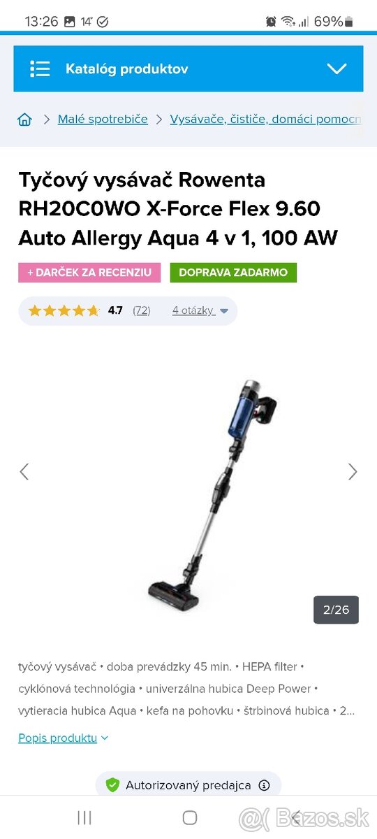 Tyčový vysávač Rowenta X- Force Flex 9.60 - 2