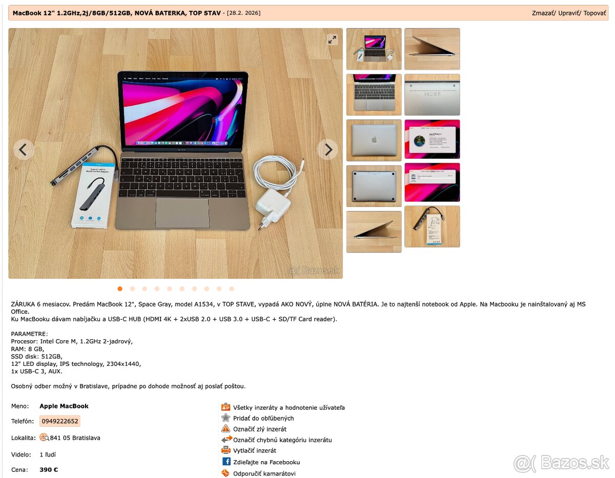 MacBook - ZÁRUKA 6 mesiacov - 2