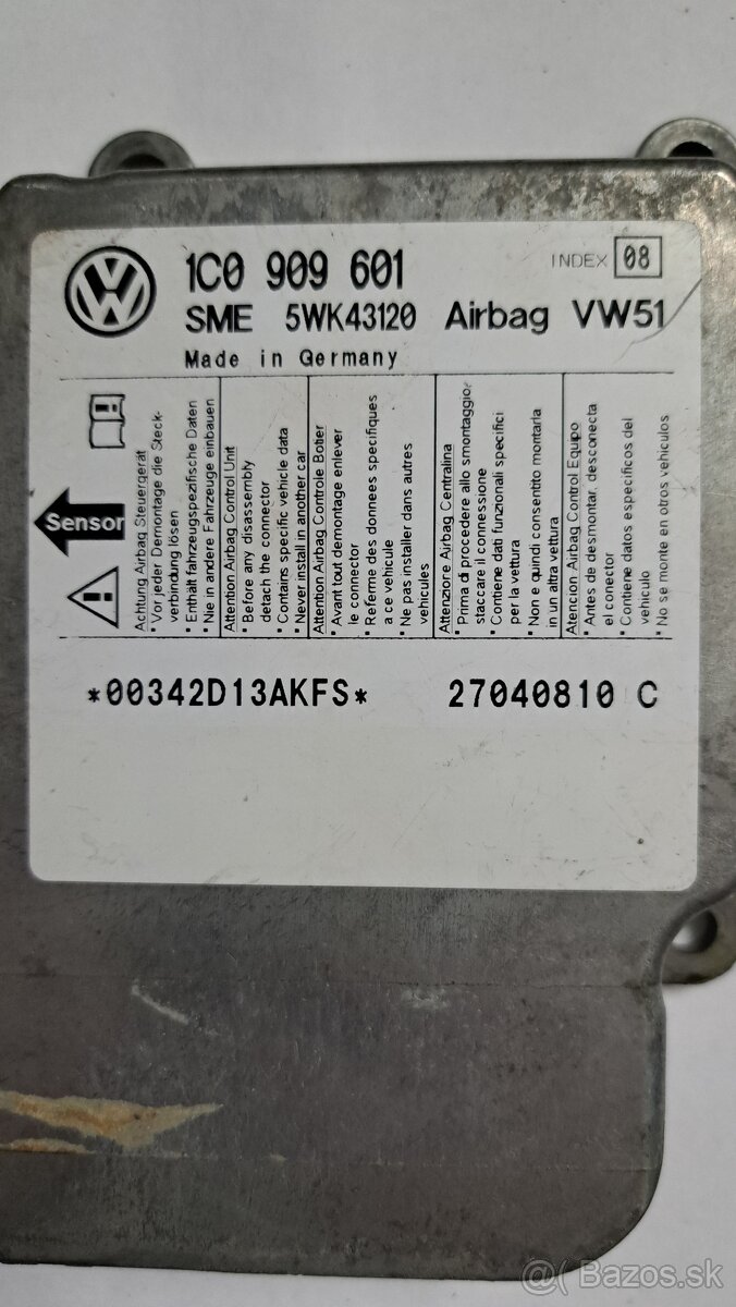 Riadiaca jednotka airbagu 1C0 909 601 - 2