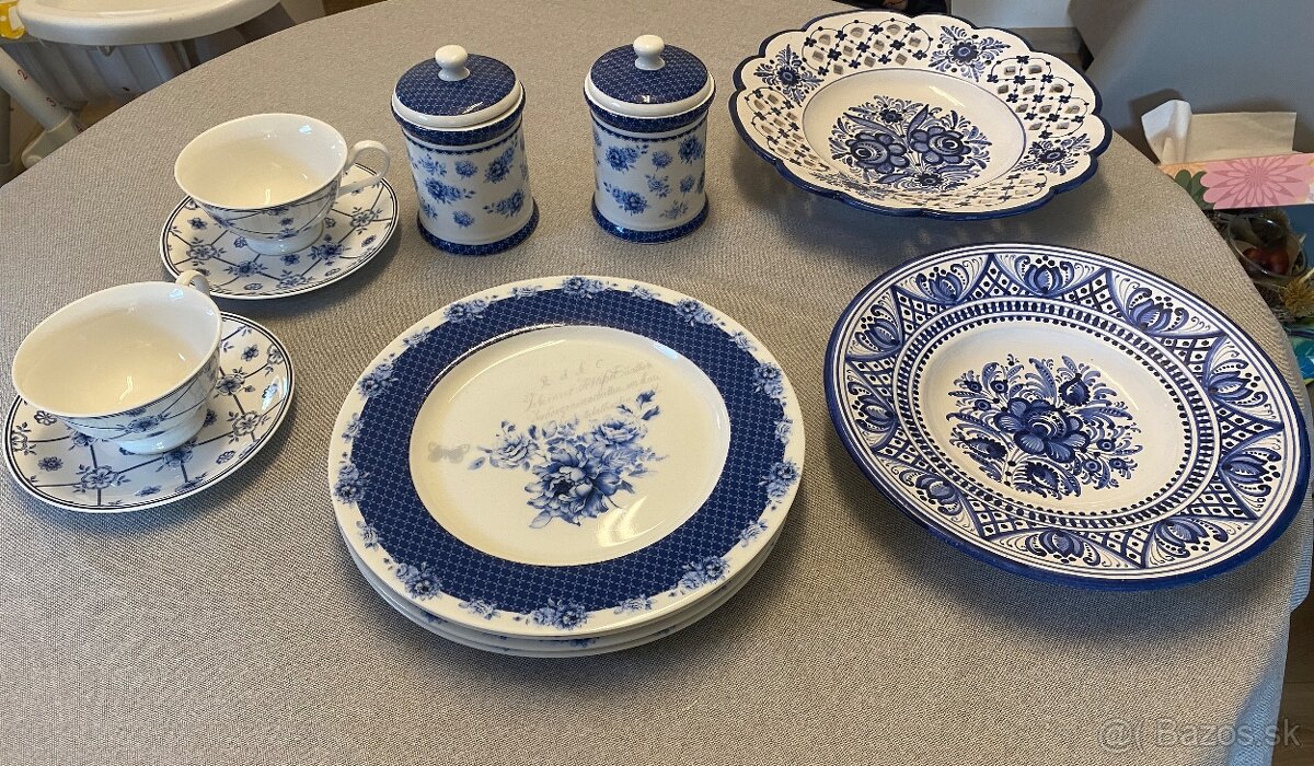 Predám modrobiely set – šálky, taniere, misy - 2