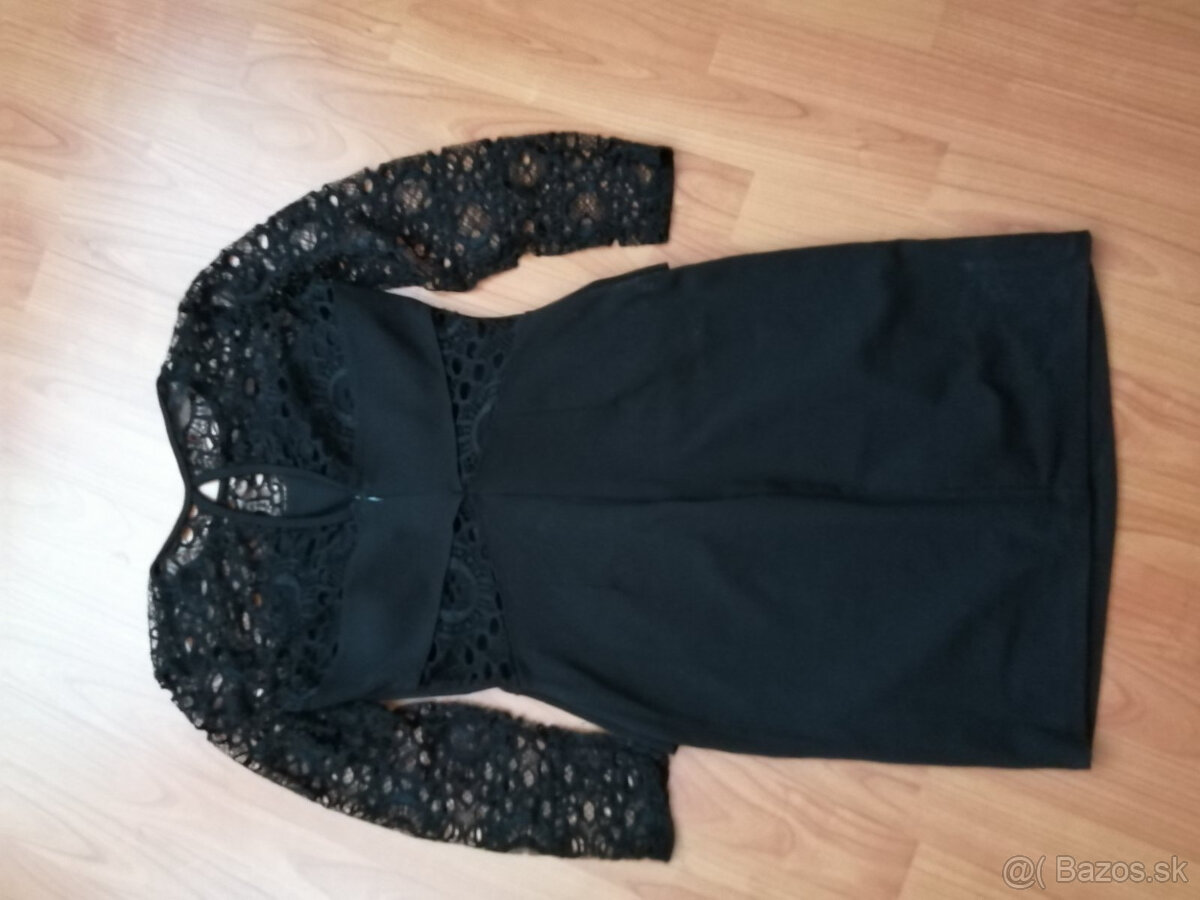 čierne spoločenské peplum šaty - 2