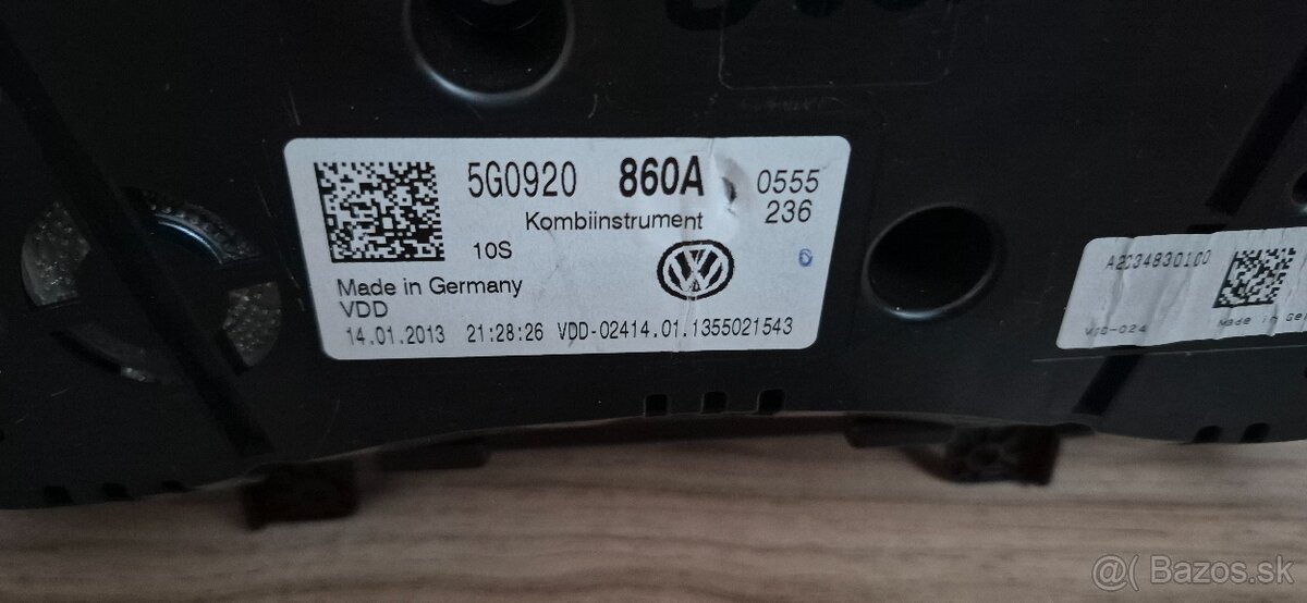 tachometer volkswagen golf 7 diesel - 2