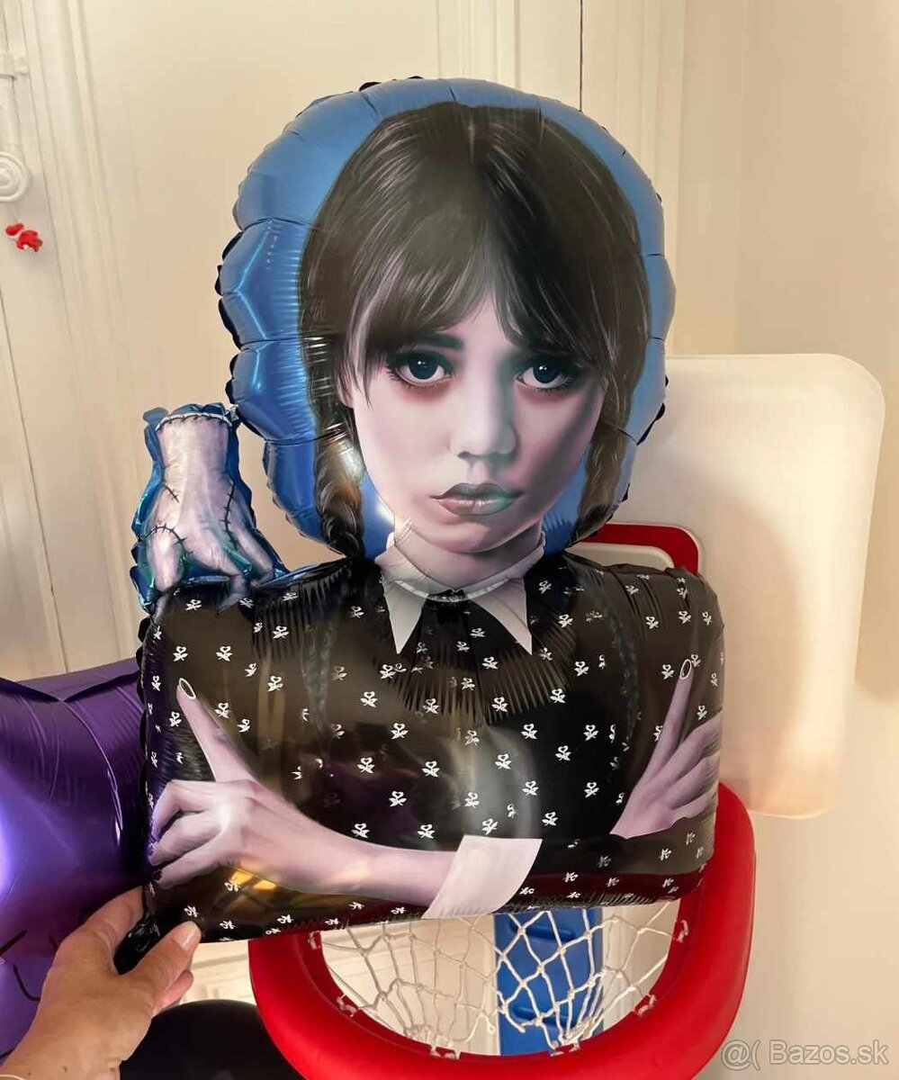 Nové balóny Wednesday Addams 75cm, vec 53cm - AŽ 15/16/17 ku - 2