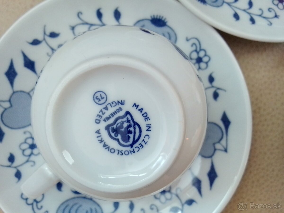 Šálky na kávu cibuľový vzor+Mocca lyžičky - 2