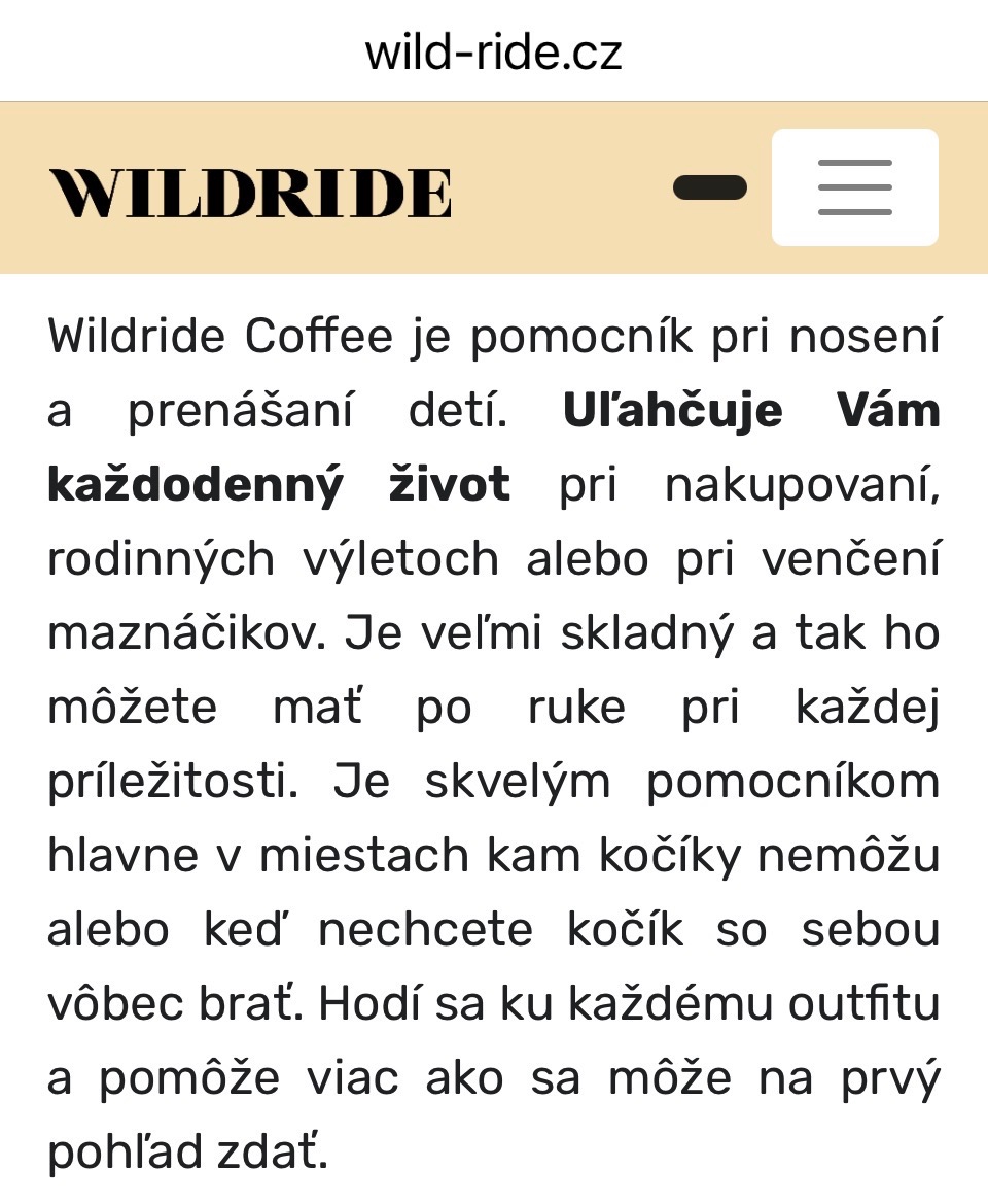 Predám nosič pre deti Wildride - Cofee farby - 2
