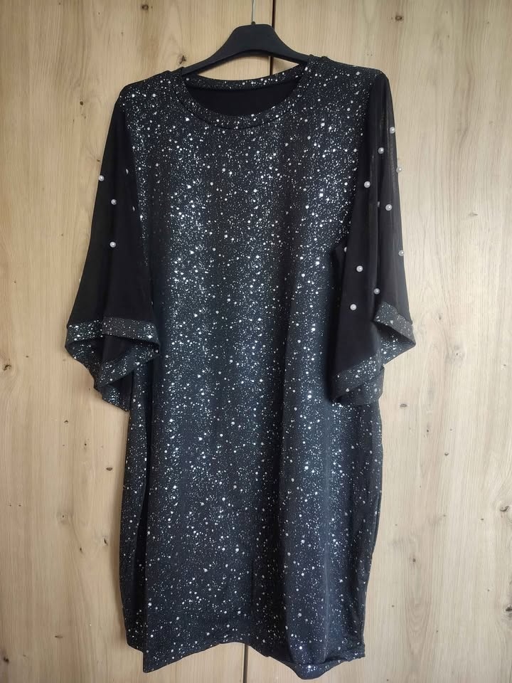 Uzasne perlickove spolocenske saty,nove,XL - 2