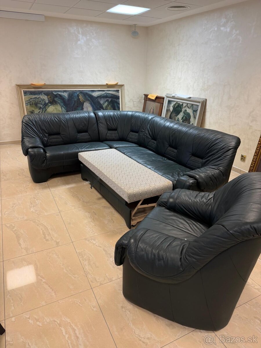 Kožená sedačka s kreslom - 2