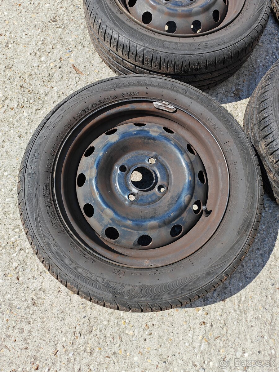 plechové disky 14x5J + letné pneu - 2