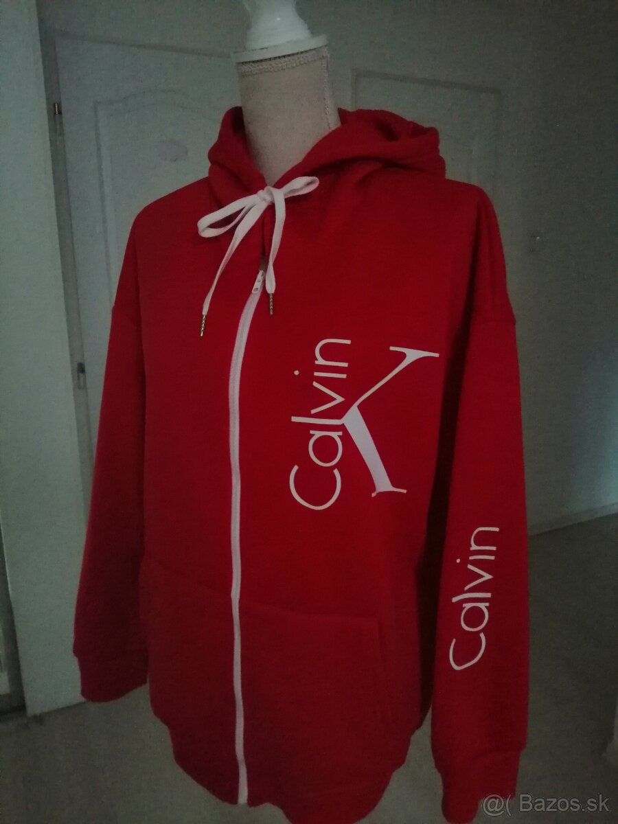 Mikina dámska nova značková Calvin Klein červená vel. L - 2