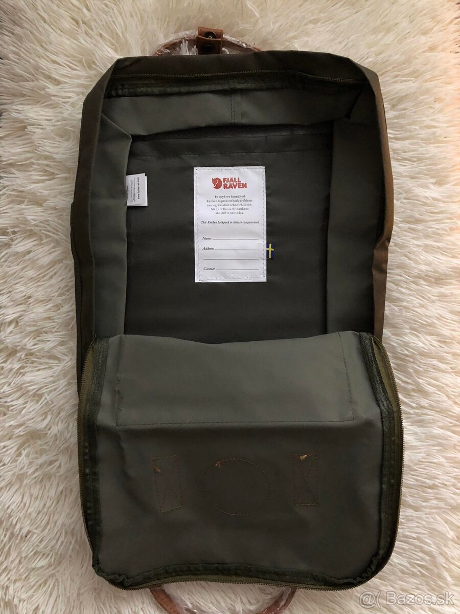 Batoh Fjällräven Kanken military s hnedými prvkami - 2