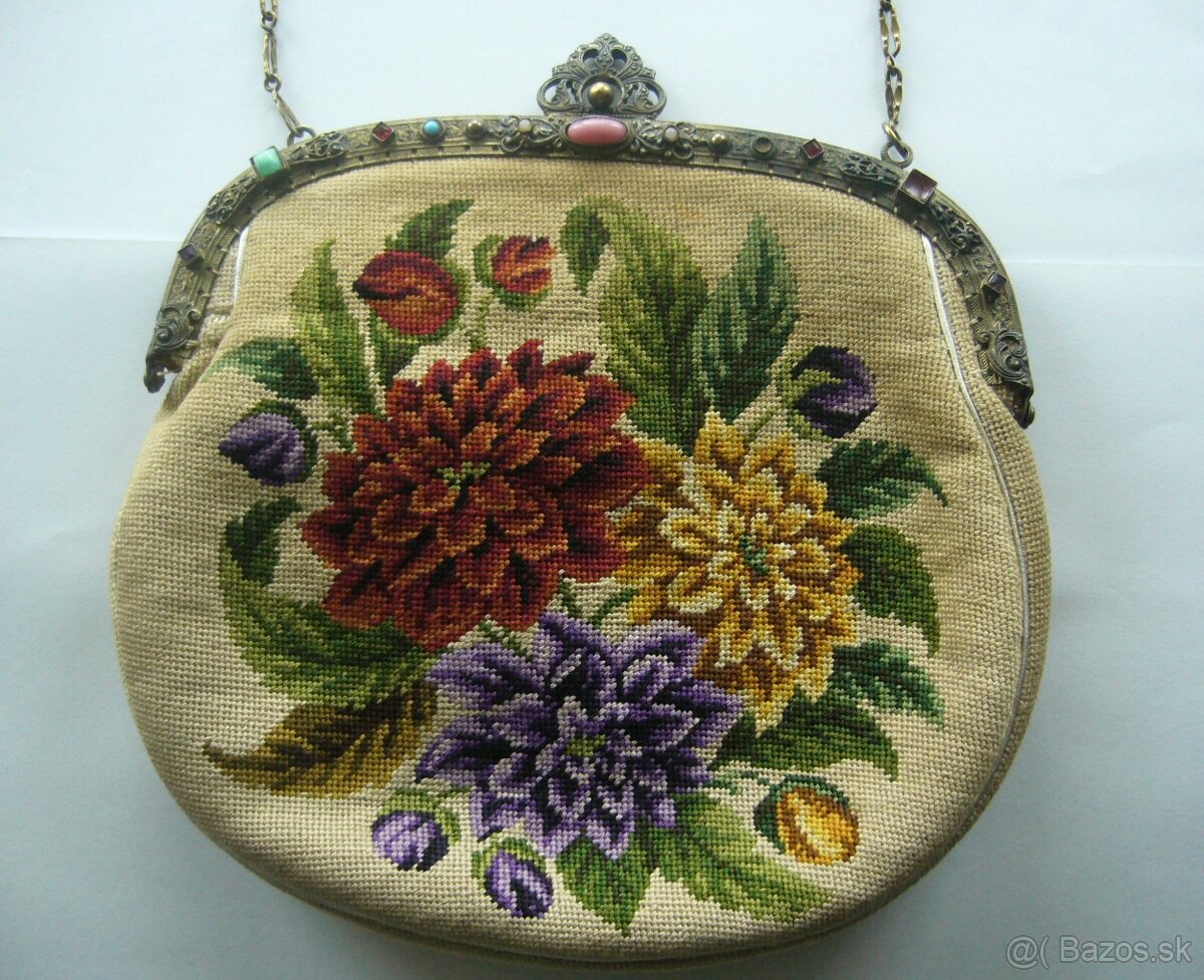 Starožitná gobelínová kabelka - 2