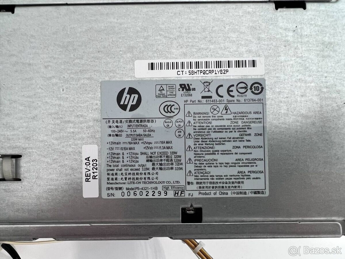 Predám použitý zdroj do počítača HP 6200 320W - 2