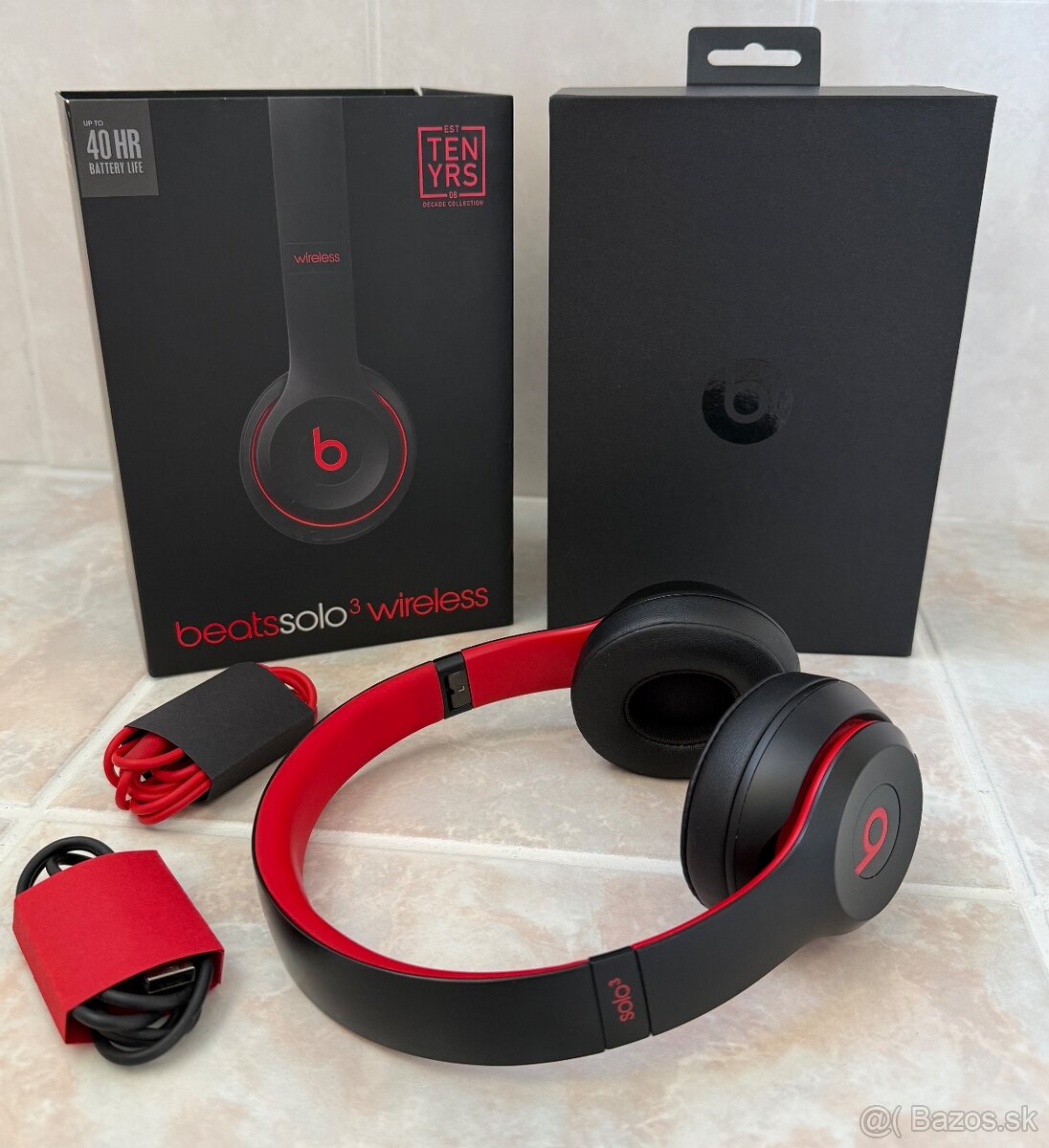 Slúchadlá Beats Solo3 Wireless - vyvzdorované čierno/červené - 2