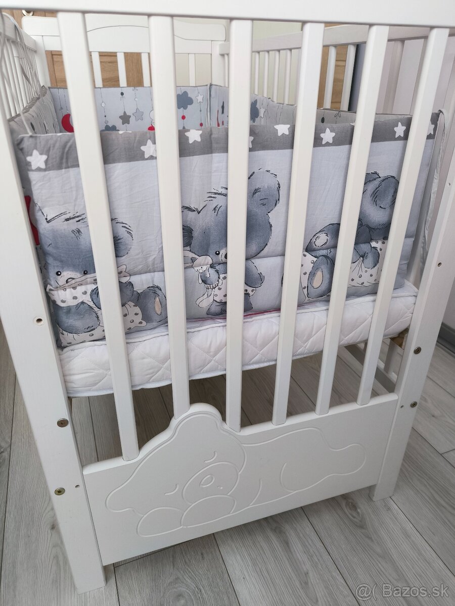 Detská postielka + matrac + mantinel + plachta - 2