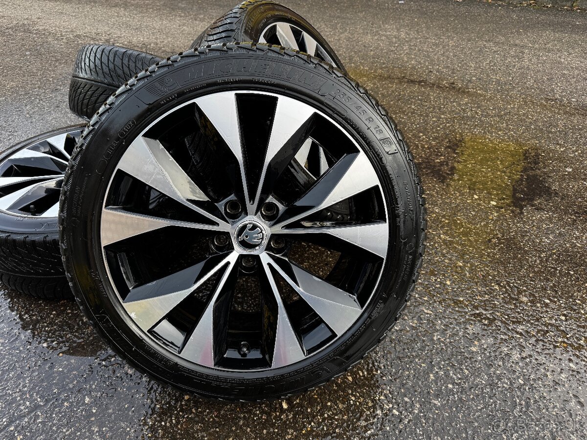 Škoda disky Cassiopeia + zimné pneu Michelin 235/45/r18 - 2