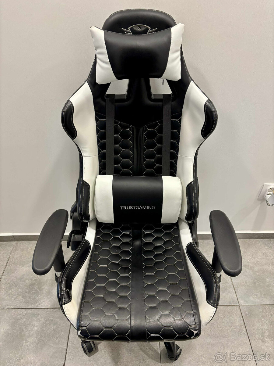 Herná Stolička - Gaming Chair | TrustGaming čierno-biela - 2