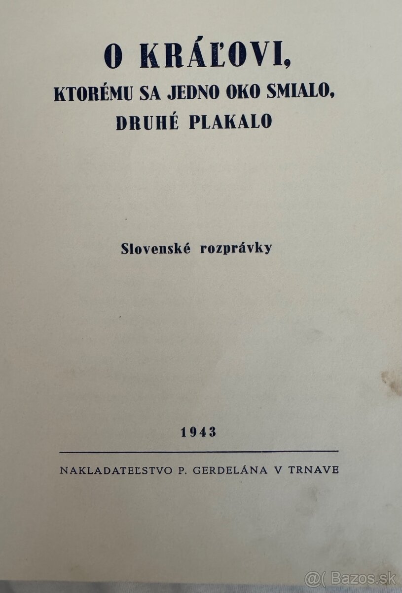O kralovi ktoremu sa jedno oko smialo 1943 - 2