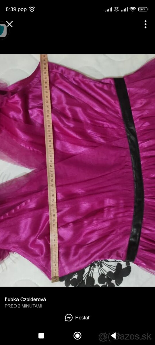 Magenta spoločenské šaty - 2