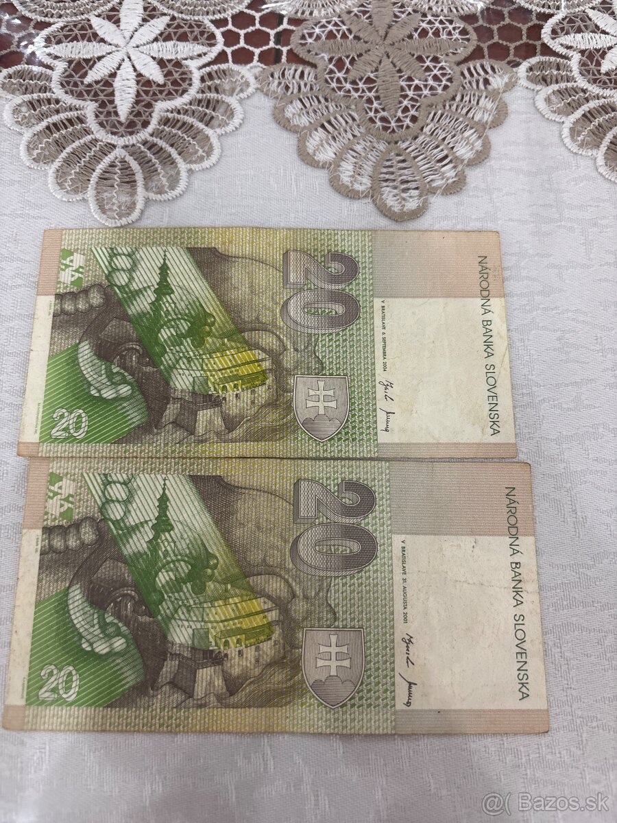 Slovenske koruni bankovki - 2