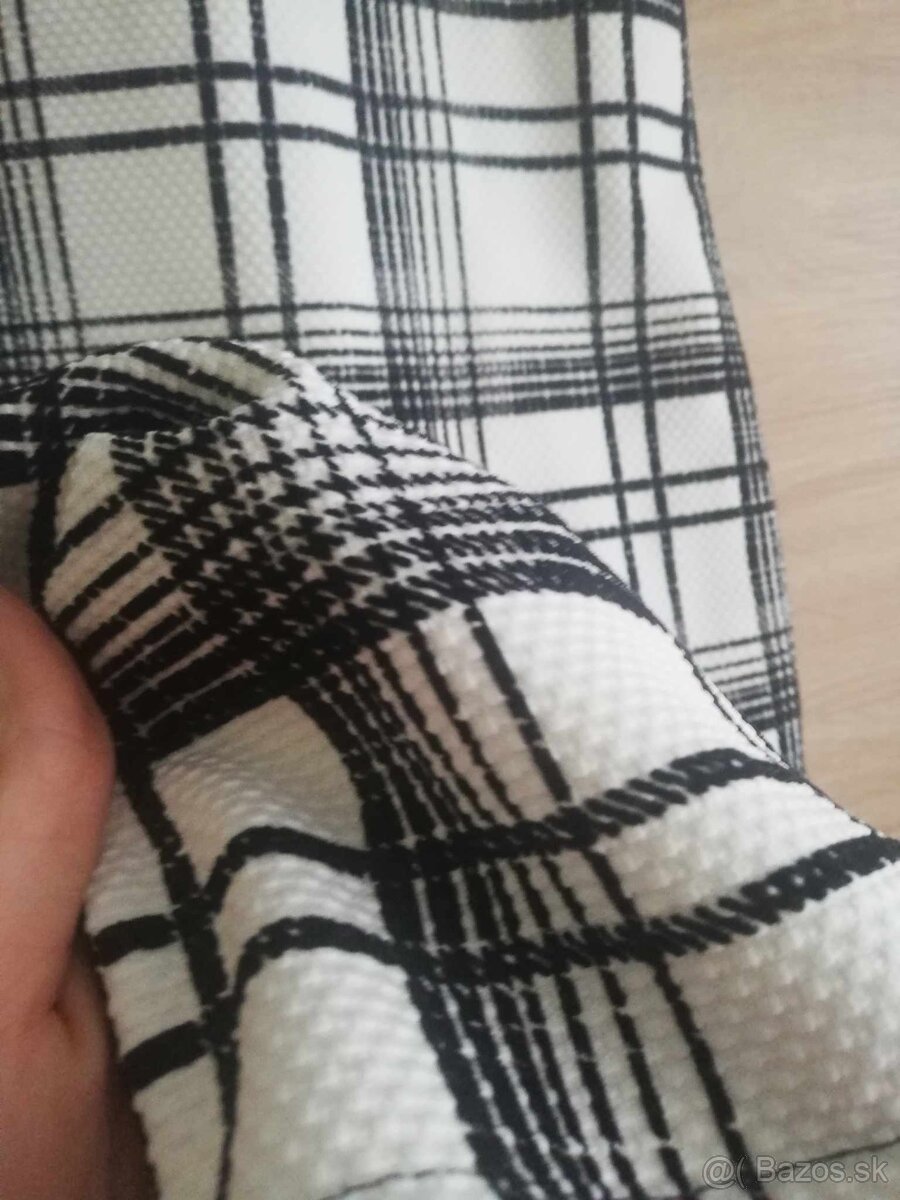 Dámske šaty karovane bielo čierne S/M - 2