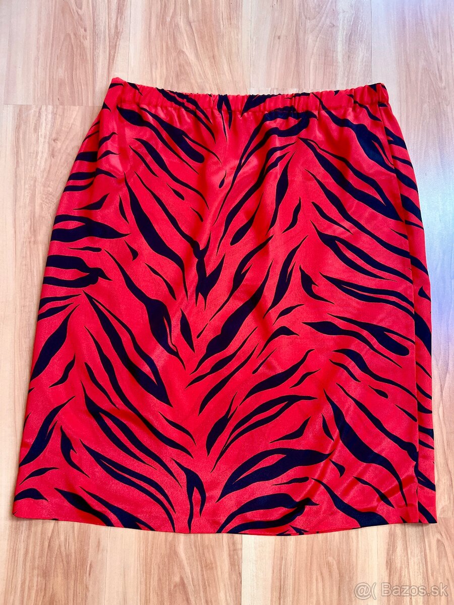 Červená tigrovaná sukňa, L - 2