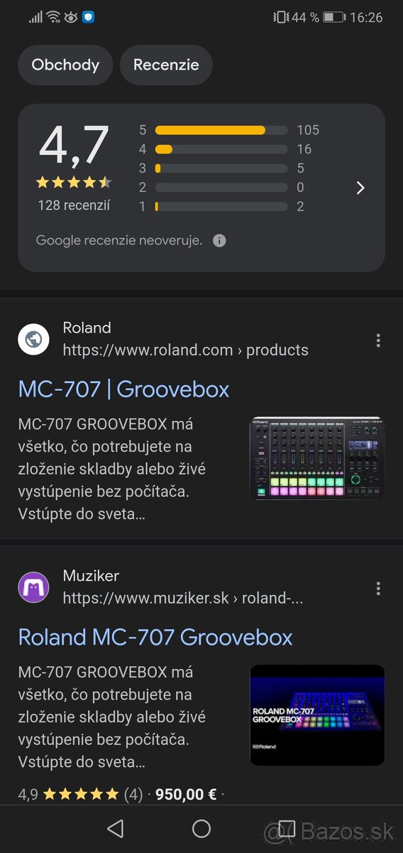 Nova cena:Predám syntetizátor Roland mc 707 +stojan - 2