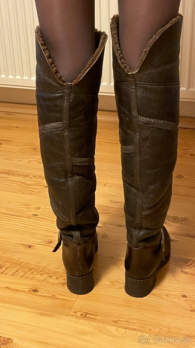 Dámske zimné kožené čižmy - 2