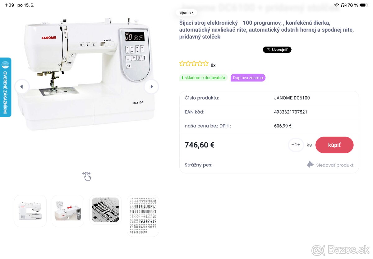 Šijací stroj JANOME 6100DC - 2