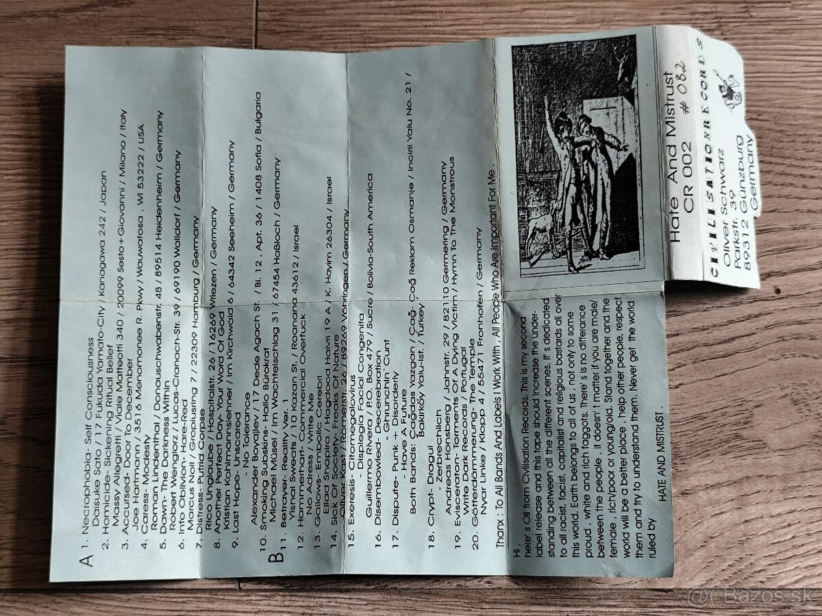 HATE AND MISTRUST - 1995 tape compilation - 2