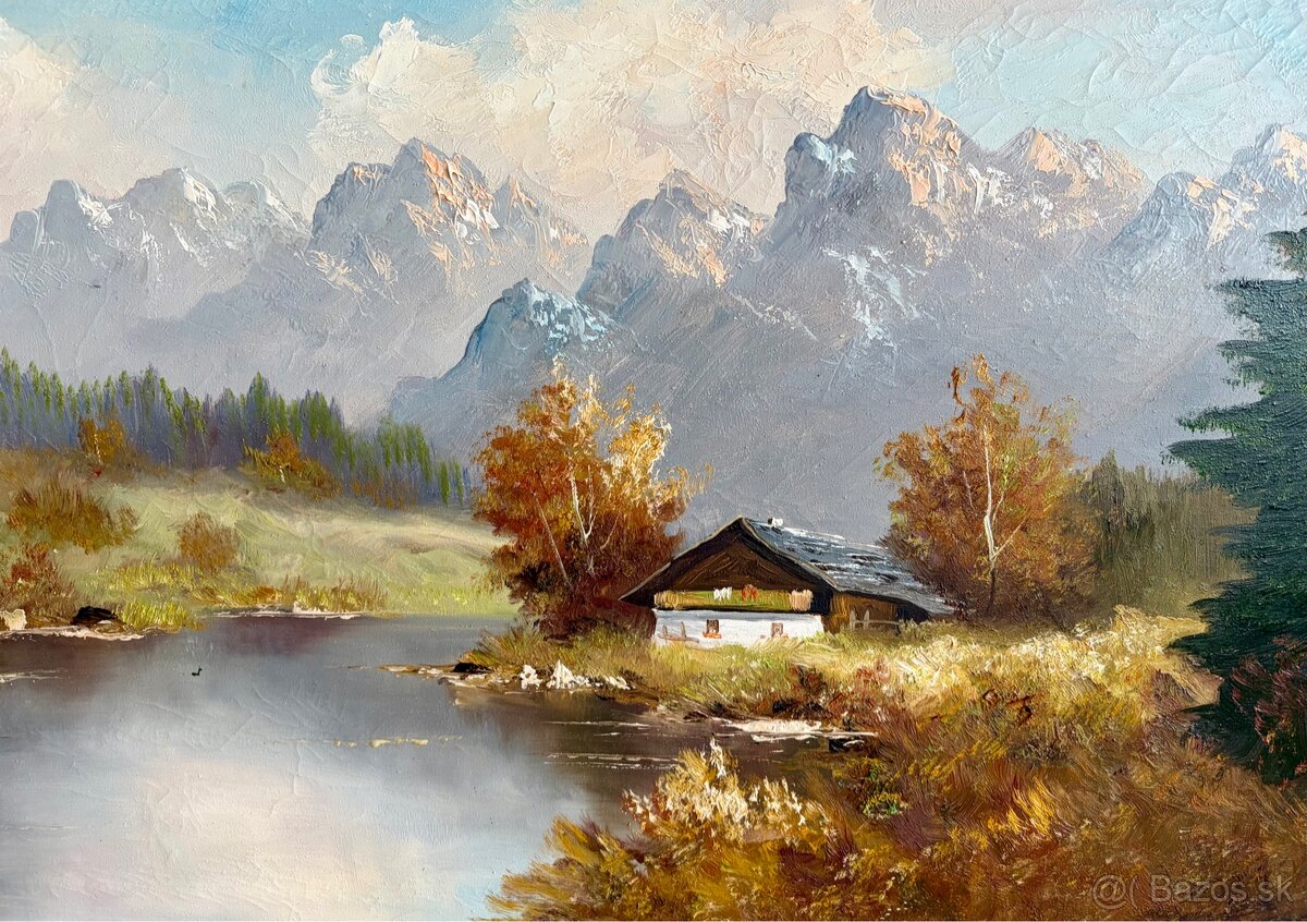 Starý obraz olejomalba na plátně - 2