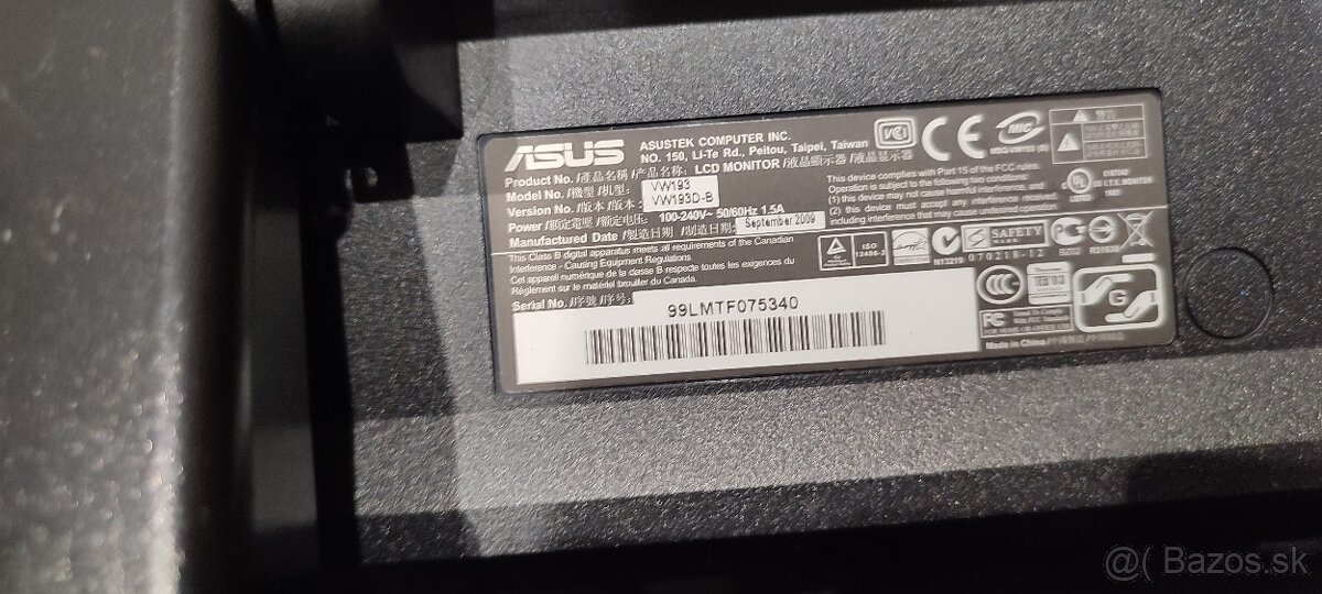 Monitor Asus 19.3" - 2