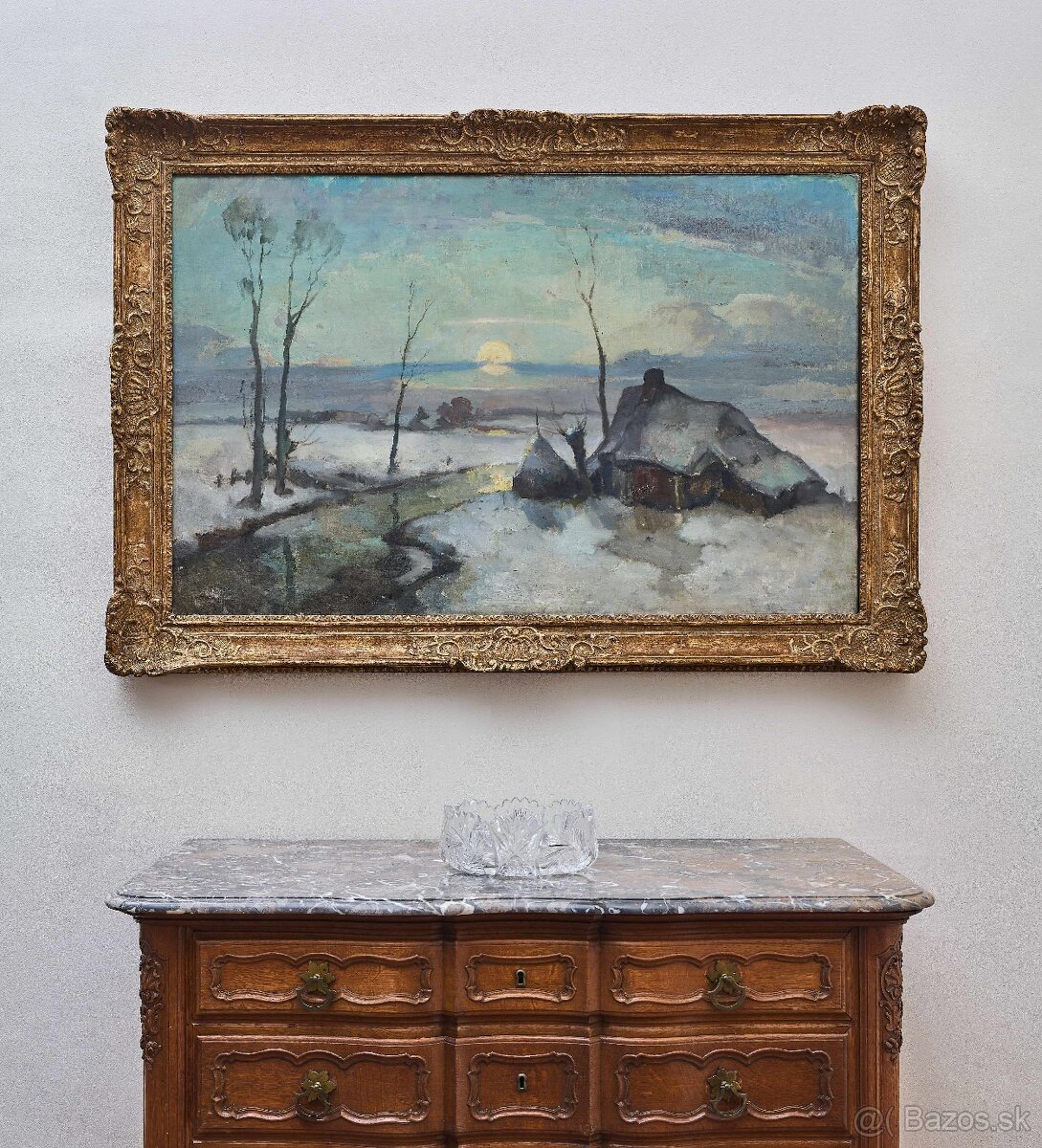 Zimná krajina s chalúpkou - 2