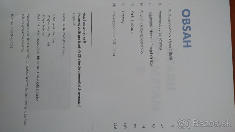 Pracovný zošit MATEMATIKA pre 8.ročník - 2