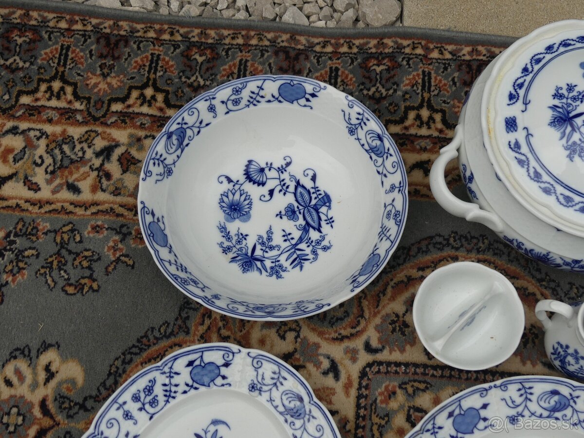 porcelánový jedálenský servis – modrý cibulák Česká rep. - 2