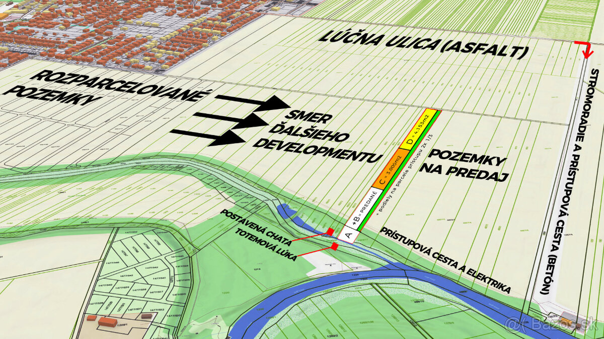 Nádherný pozemok Bernolákovo, pri obci, BLÍZKO RIEKY A CESTY - 2