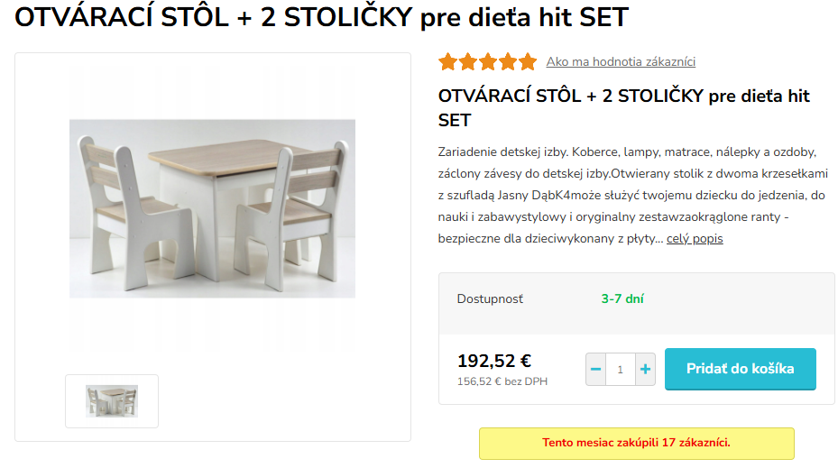 OTVÁRACÍ STÔL + 2 STOLIČKY pre dieťa - 2