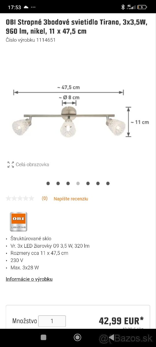 Predám nové lustre OBI - 2