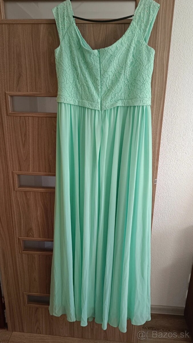Spoločenské šaty mentolové 46 - 2