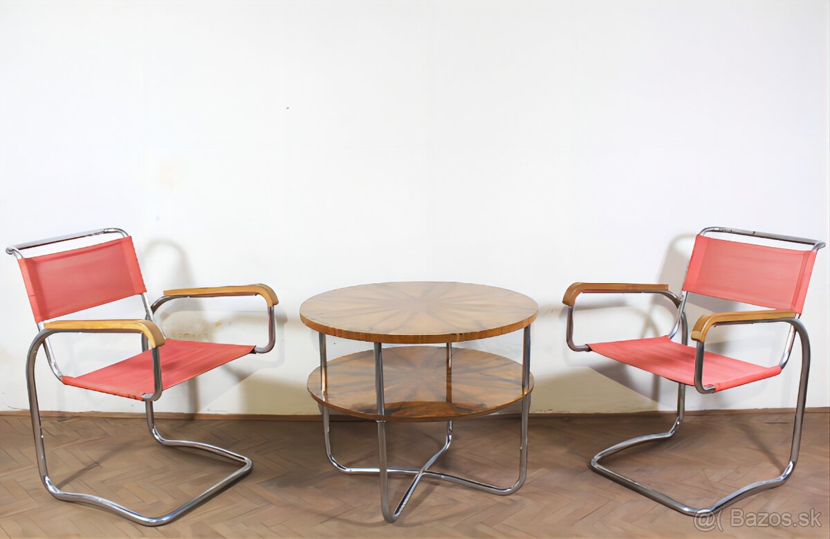 kreslá H-80 + stolík,Jindřich Halabala - 2