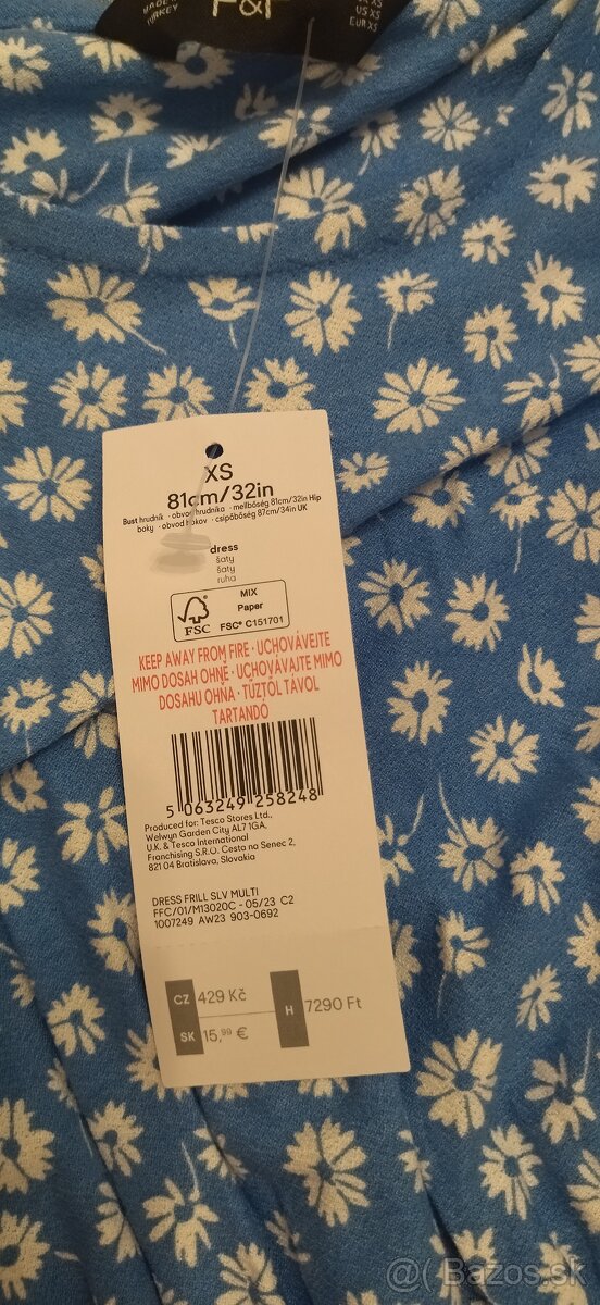 Modré kvietkované šaty - 2