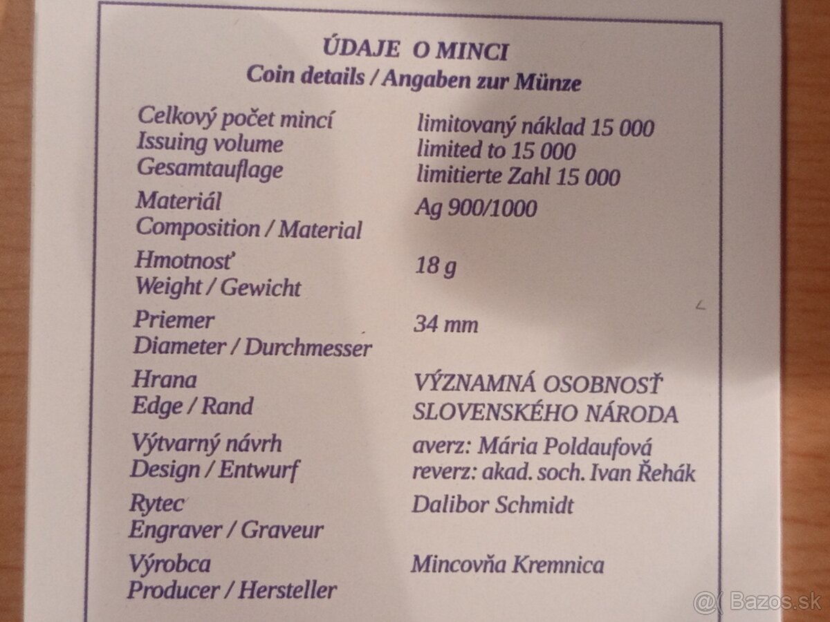 Milan Rastislav Štefánik 2019 PROOF – Investičné striebro - 2