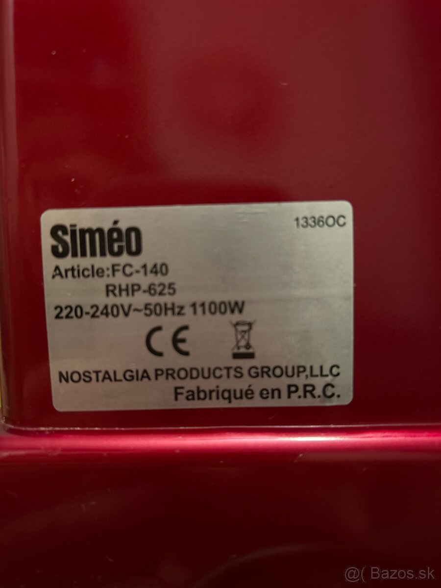 Retro popkornovač v štýle kina Siméo Nostalgia Eletrics - 2