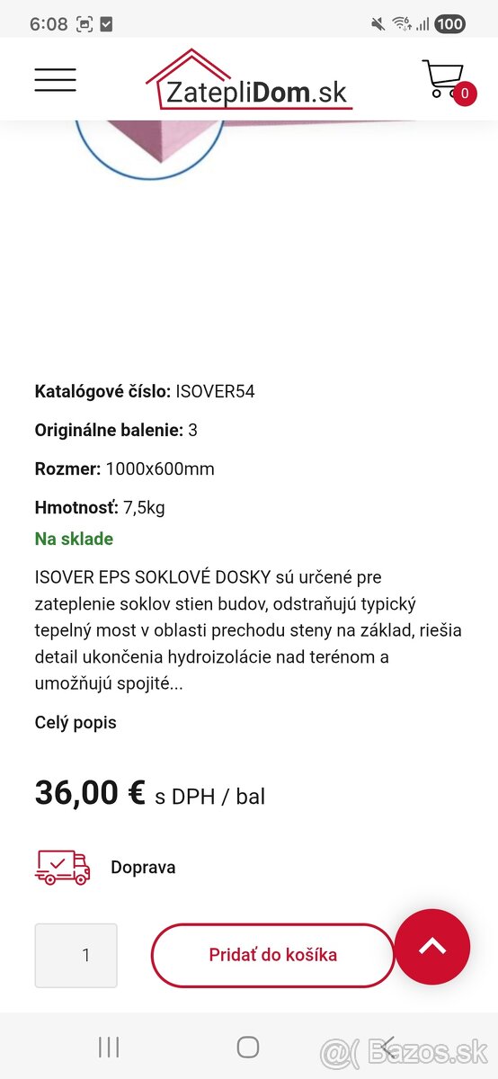 Predam Isover soklove dosky 150mm - 2