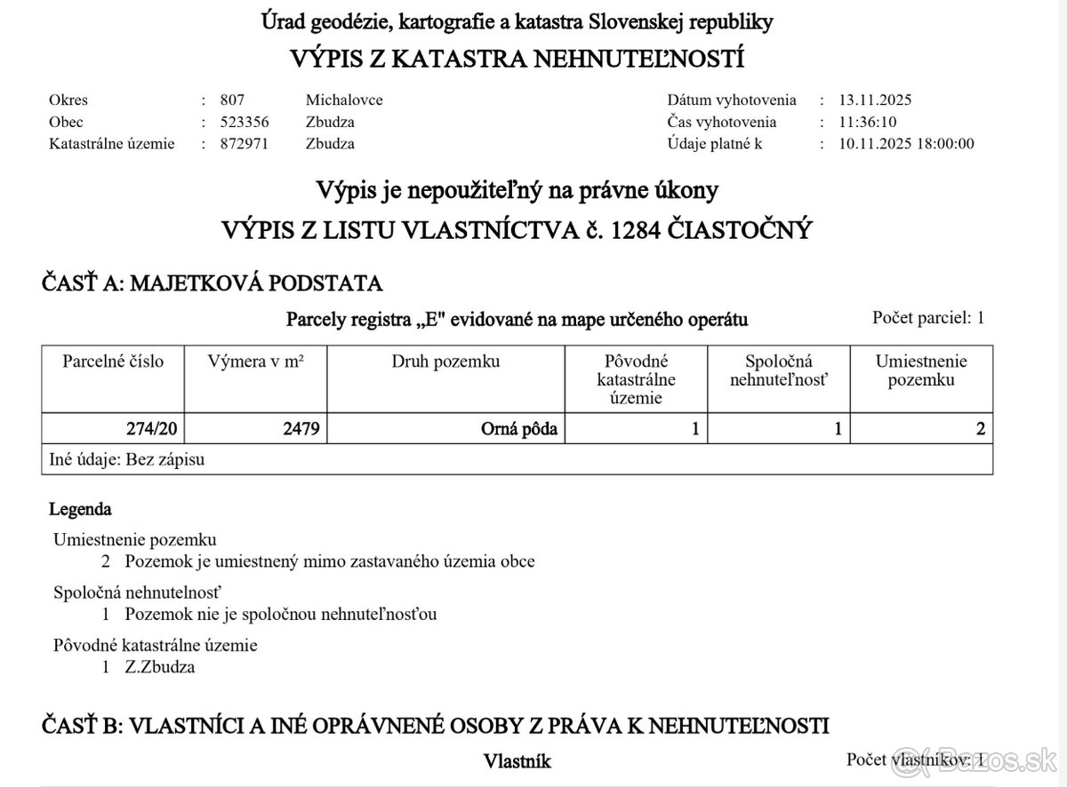 Orná pôda k.ú. Zbudza - 2